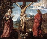 ALTDORFER, Albrecht Christ on the Cross between Mary and St John oil painting artist